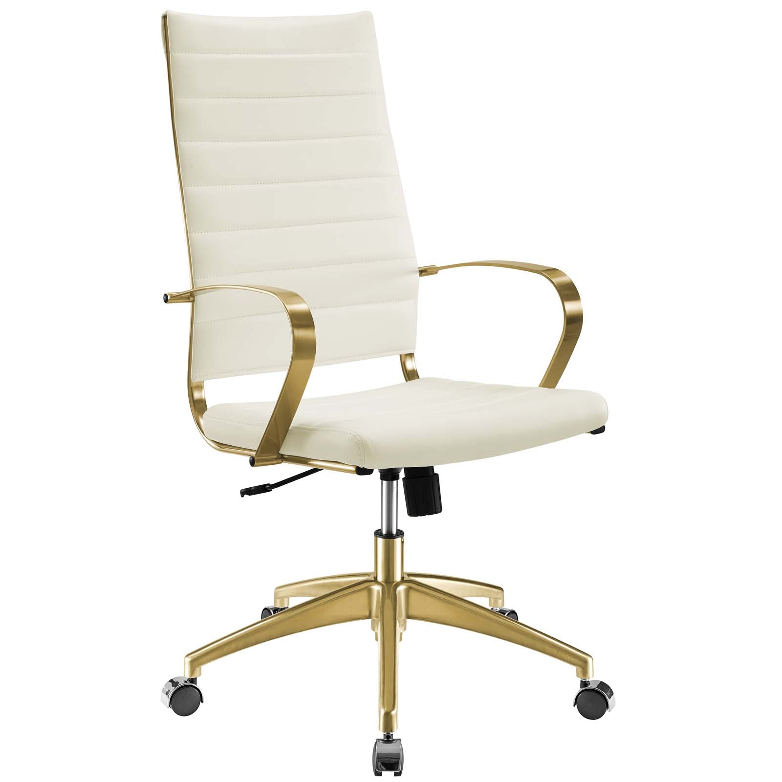 Jive Gold (White) Stainless Steel Highback Office Chair