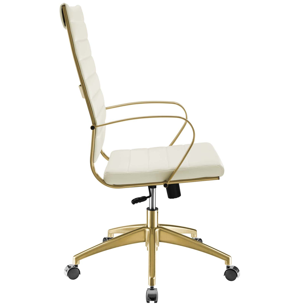 Jive Gold Stainless Steel Highback Ergonomic Computer Office Chair With Armrests - BUILDMYPLACE