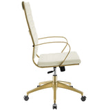 Jive Gold Stainless Steel Highback Ergonomic Computer Office Chair With Armrests - BUILDMYPLACE