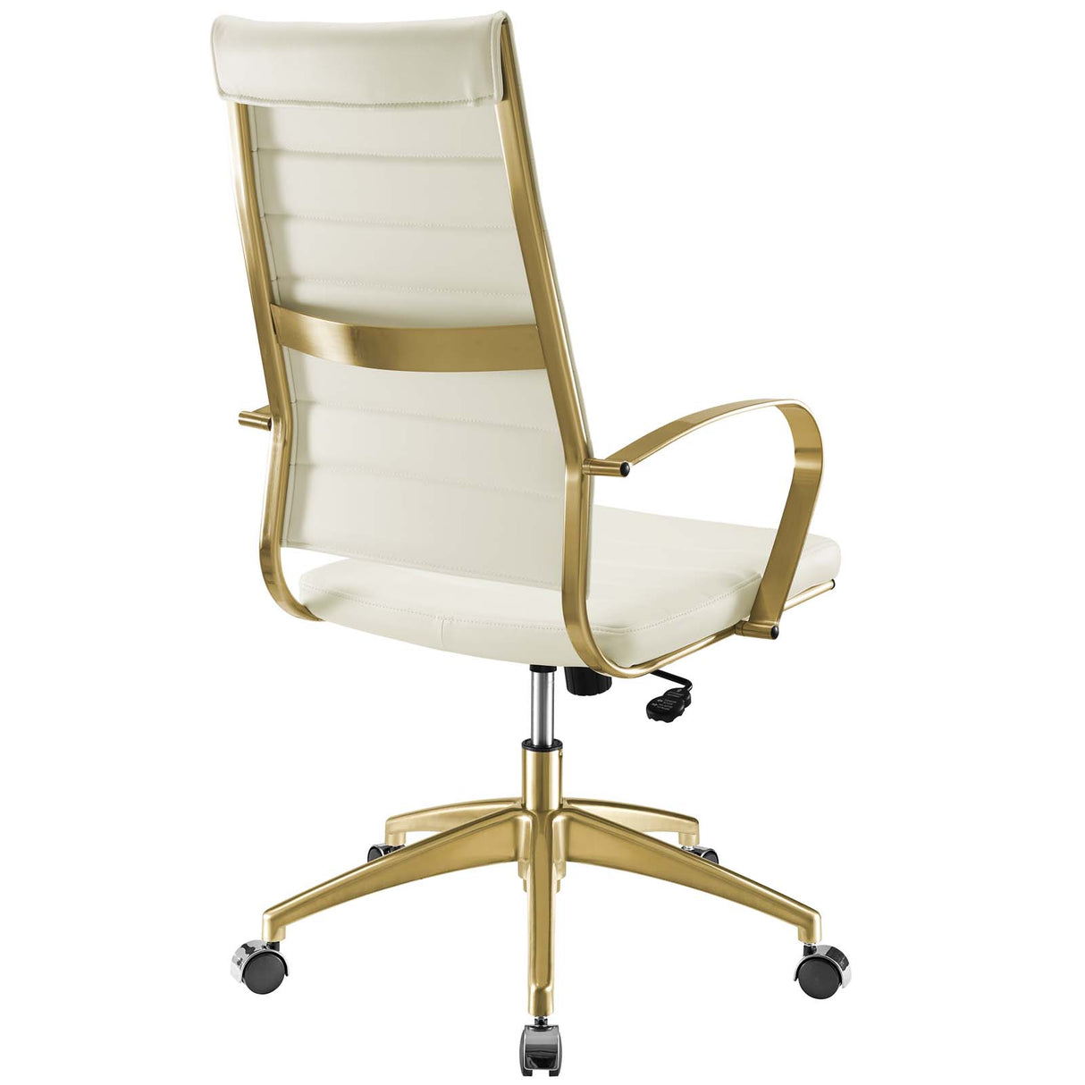 Jive Gold Stainless Steel Highback Ergonomic Computer Office Chair With Armrests - BUILDMYPLACE