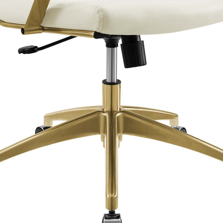 Jive Gold Stainless Steel Highback Ergonomic Computer Office Chair With Armrests - BUILDMYPLACE