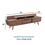 Omnistand Media 74" Tv Stand - Wood Entertainment Center Tv Console Table - BUILDMYPLACE