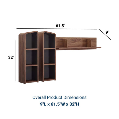 Modern Omnistand Wall Mounted Open Shelves - Bathroom Wood Wall Storage Shelf - BUILDMYPLACE