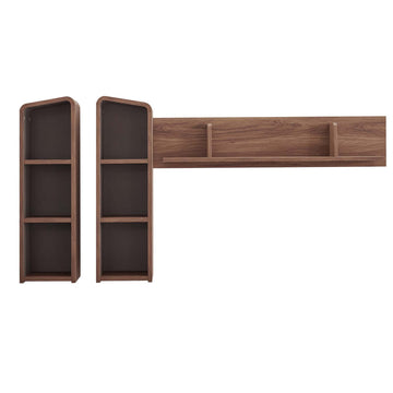 Modern Omnistand Wall Mounted Open Shelves - Bathroom Wood Wall Storage Shelf