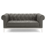 Idyll Tufted Button Upholstered Leather Chesterfield Sofa