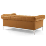 Idyll Tufted Button Upholstered Leather Chesterfield Sofa