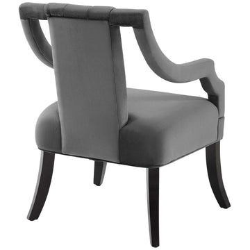 Harken Performance Velvet Accent Chair - Velvet Upholstered Chair With Channel Armrest
