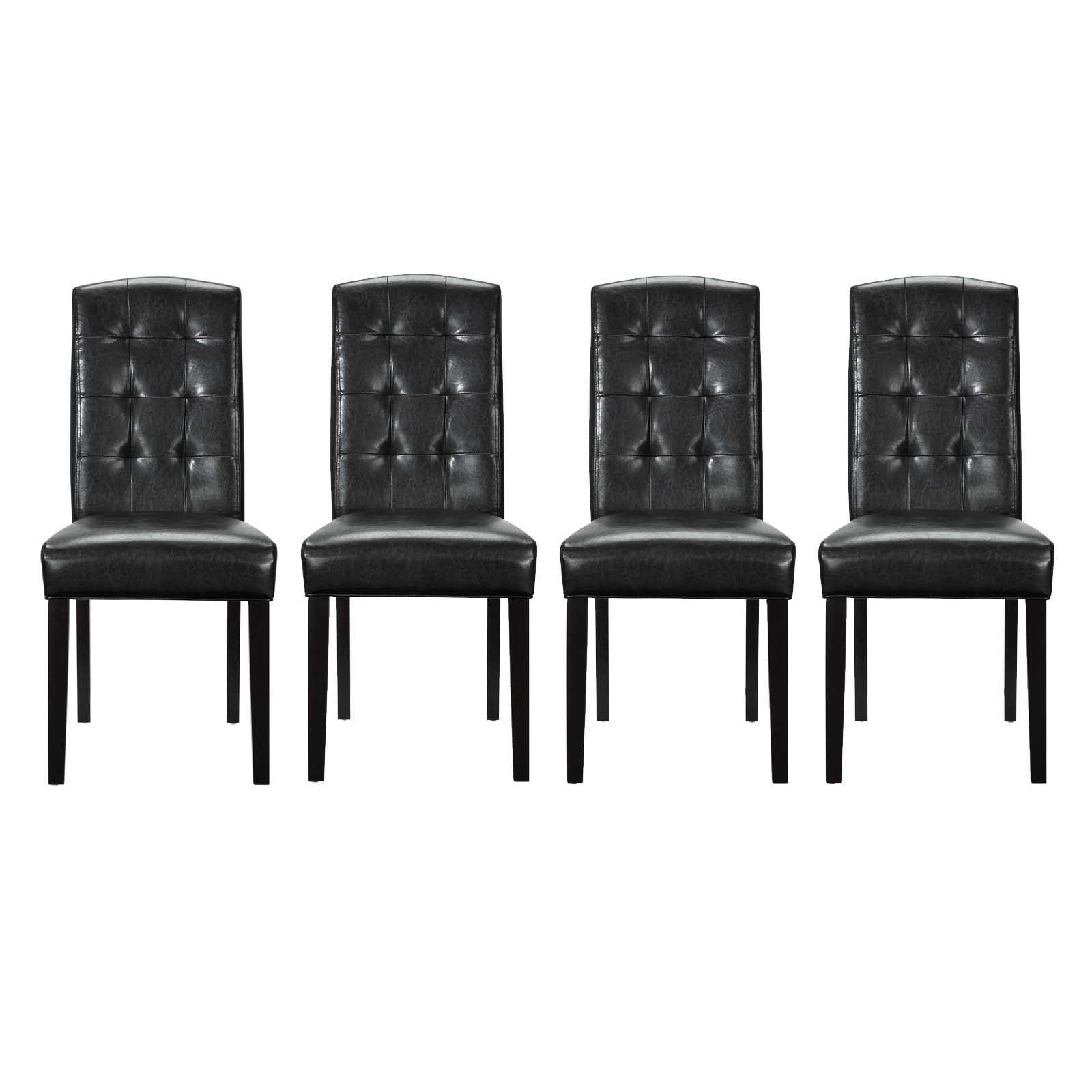 Button Tufted Predure Dining Room Chair - Kitchen Dining Chair  - Vinyl Dining Chair Set Of 4
