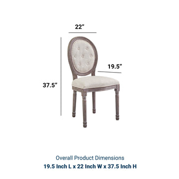 Modern Upholstered Arise Dining Armless Chair - Vintage Classic Accent Chair