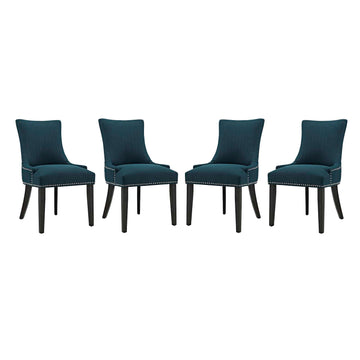 Modern Marquis Fabric Leisure Padded Dining Chair Set Of 4 - Dining Table Set