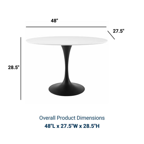 Lippa 48" Oval Wood Top Dining Table - Metal Tapered Base Dining Table - BUILDMYPLACE