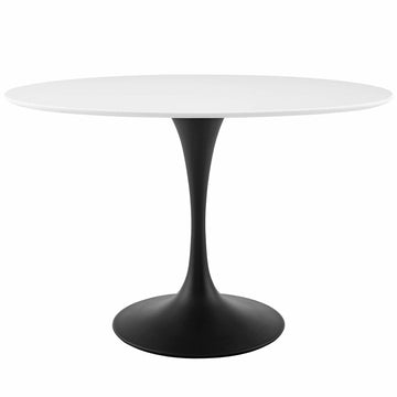 Lippa 48" Oval Wood Top Dining Table - Metal Tapered Base Dining Table