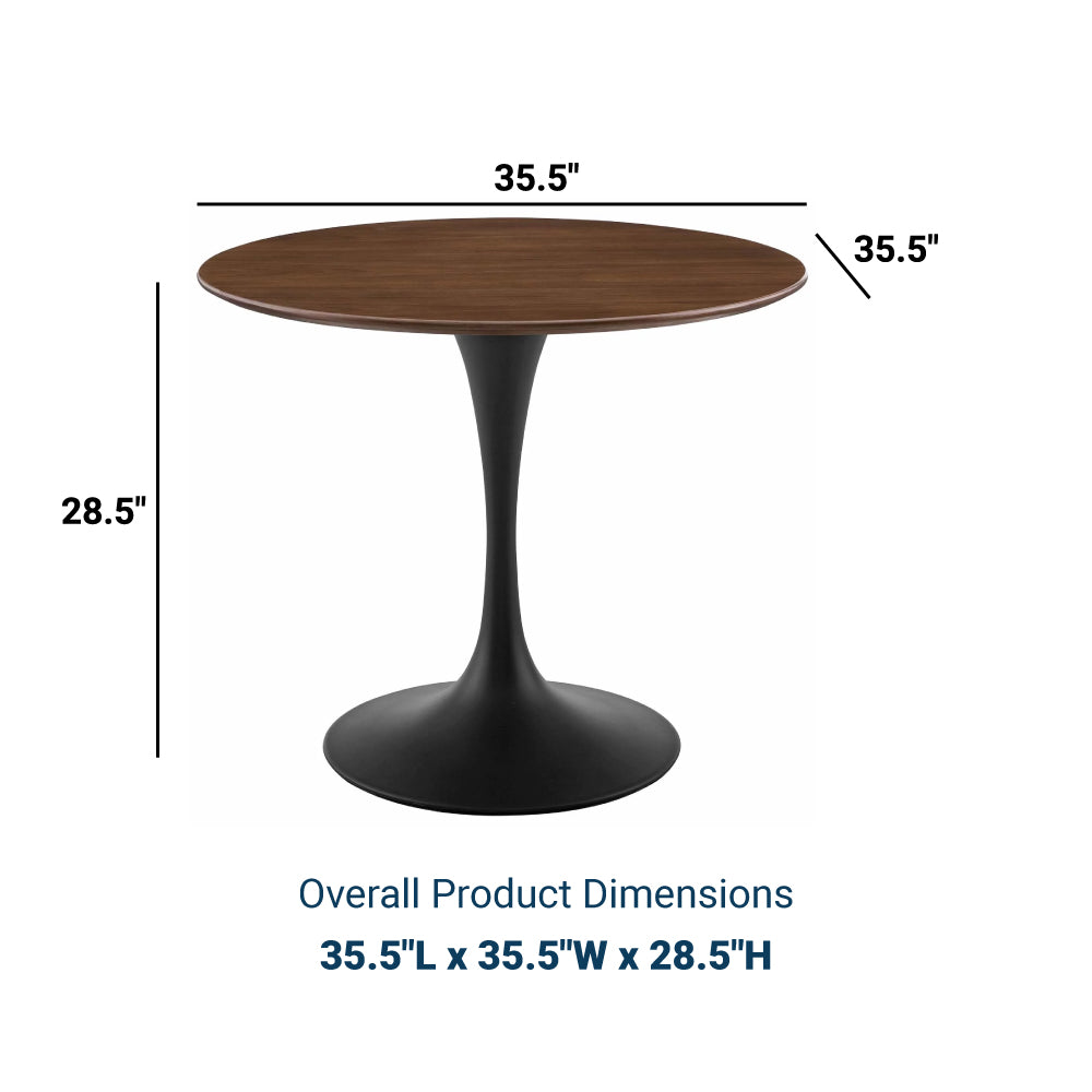 Lippa 36" Round Walnut Dining Table - BUILDMYPLACE