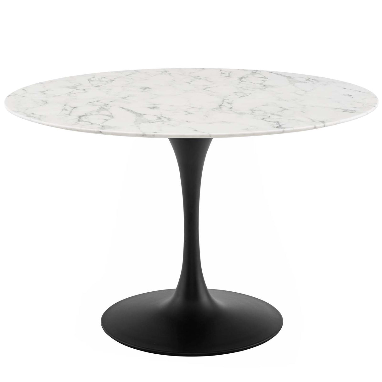 Lippa 47" Round Artificial Marble Dining Table - Indoor/Outdoor Patio Furniture Set - BUILDMYPLACE