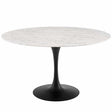 Lippa 54" Round Artificial Marble Dining Table - Indoor/Outdoor Dining Table Set - BUILDMYPLACE