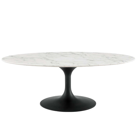 Lippa 48" Oval - Shaped Artificial Marble Top Coffee Table -  Dining Table - BUILDMYPLACE