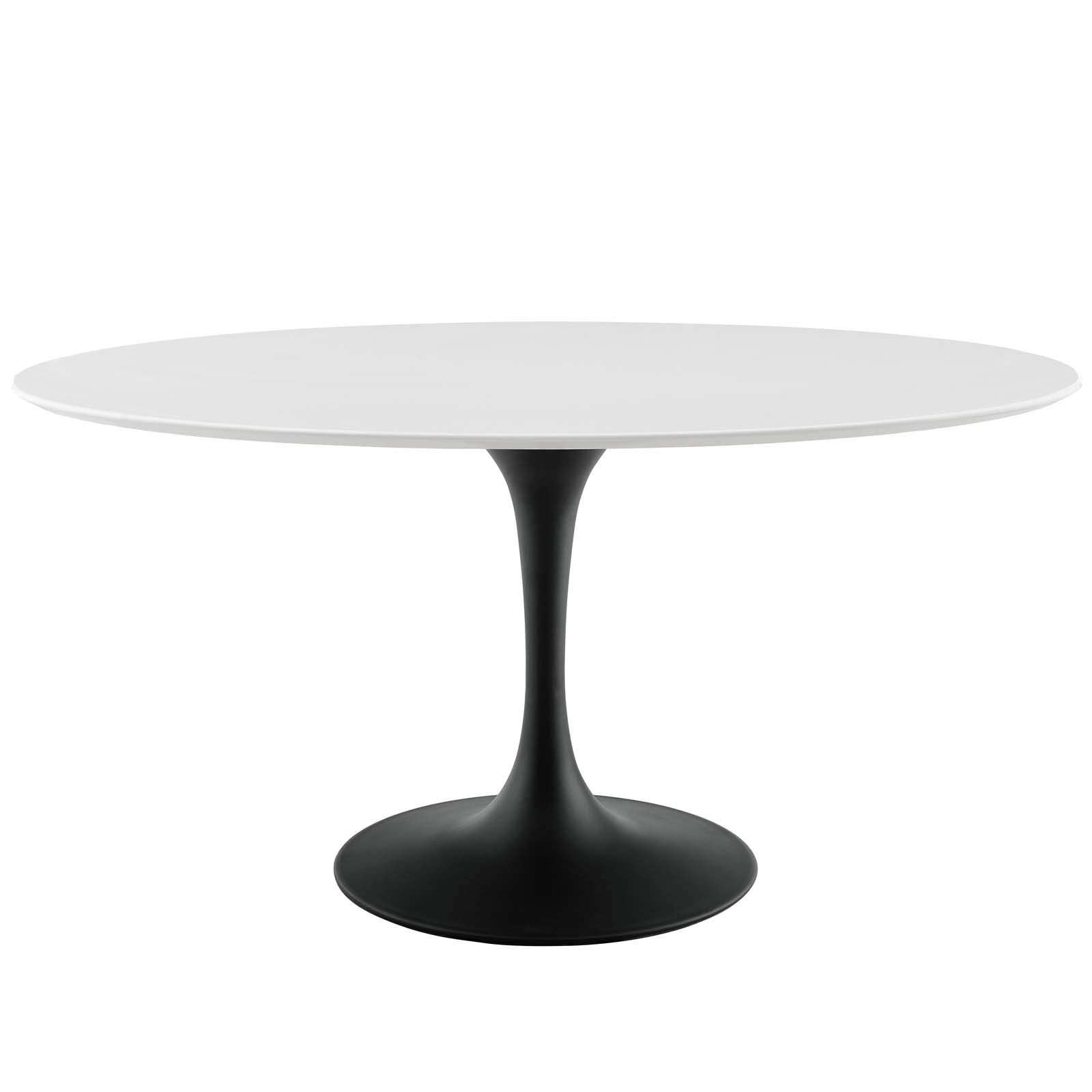 Lippa 60" Oval Wood Top Dining Table - Metal Tapered Base Dining Table