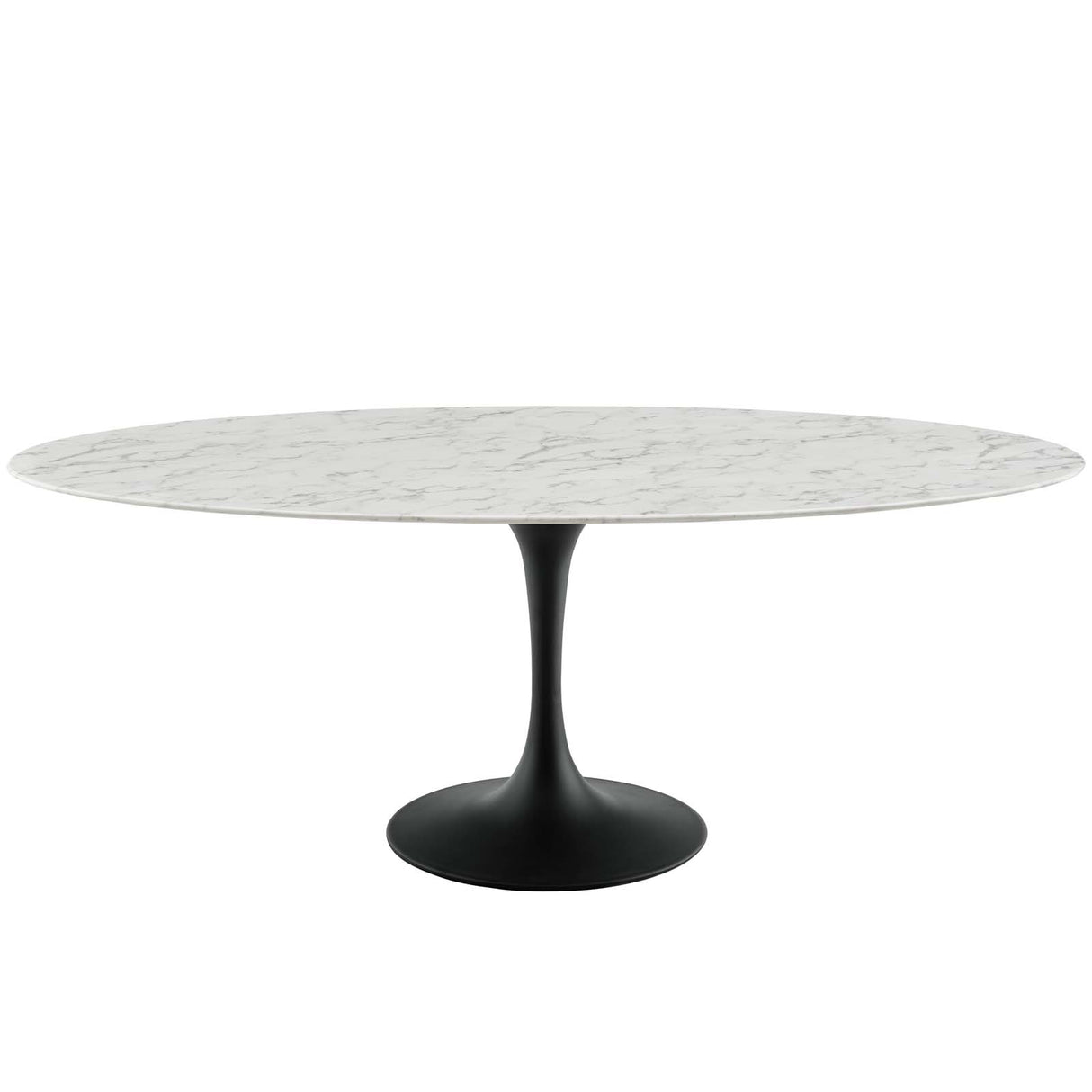 Lippa 78" Oval Artificial Marble Dining Table - Contemporary Modern Dining Table Set - BUILDMYPLACE