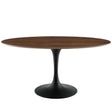 Lippa 60" Oval Top Dining Table in Walnut - Modern Dining Table Set - BUILDMYPLACE