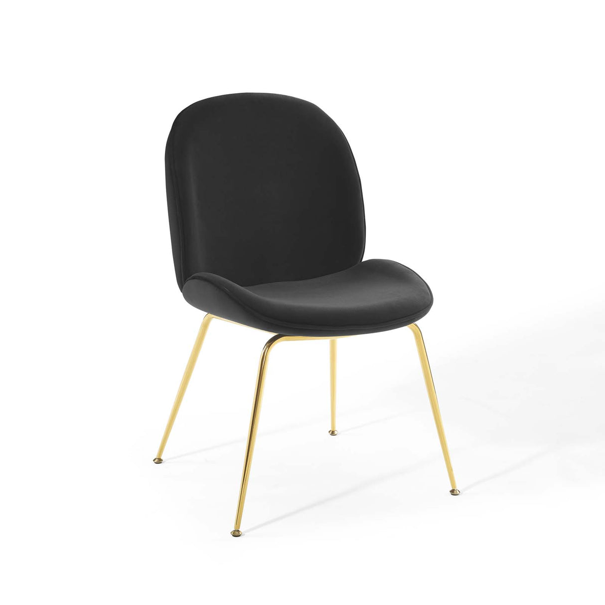 Scoop Gold Stainless Steel Leg Performance Velvet Dining Chair