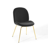 Scoop Gold Stainless Steel Leg Performance Velvet Dining Chair