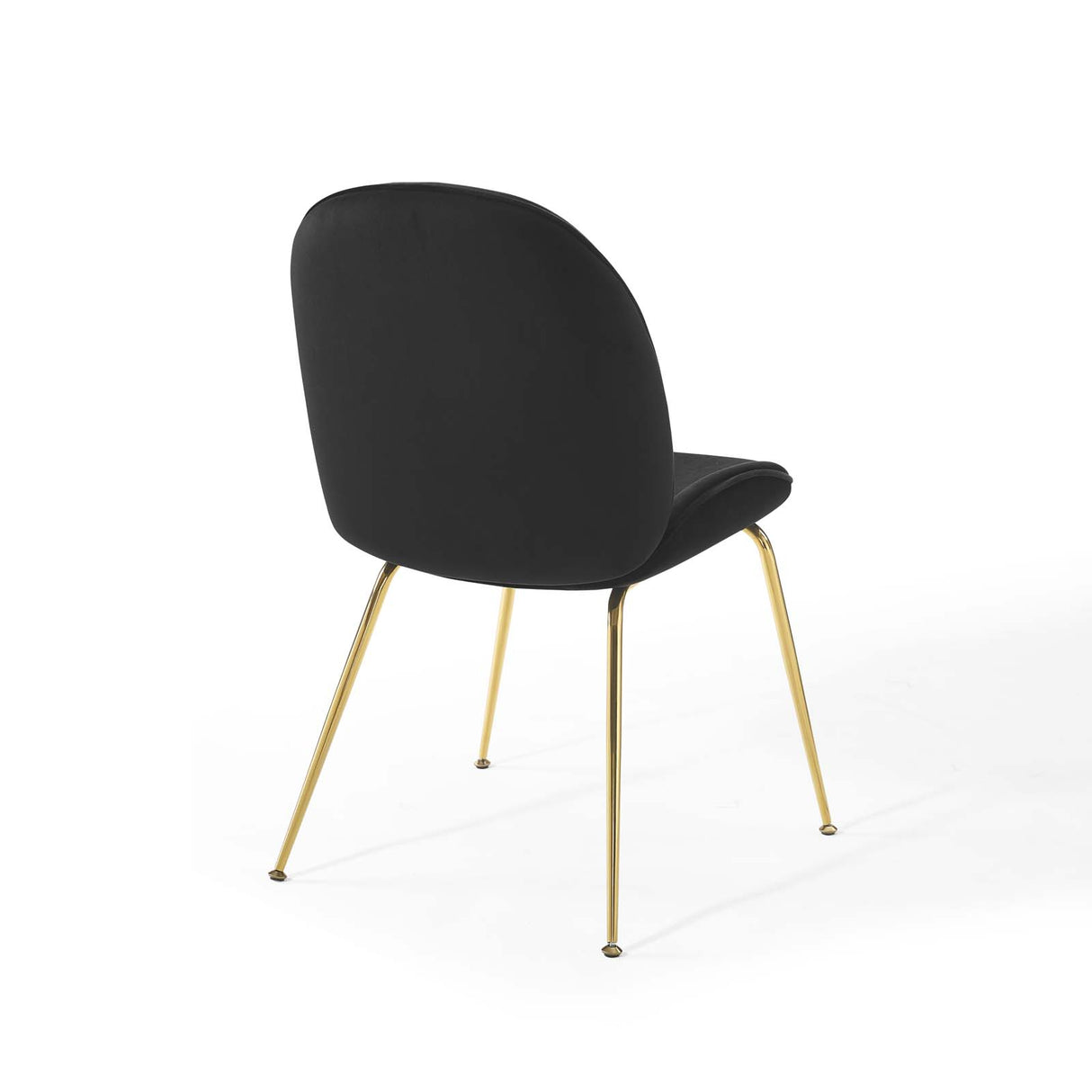 Scoop Gold Stainless Steel Leg Performance Velvet Dining Chair