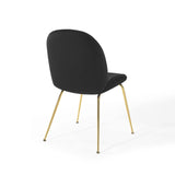 Scoop Gold Stainless Steel Leg Performance Velvet Dining Chair