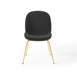 Scoop Gold Stainless Steel Leg Performance Velvet Dining Chair
