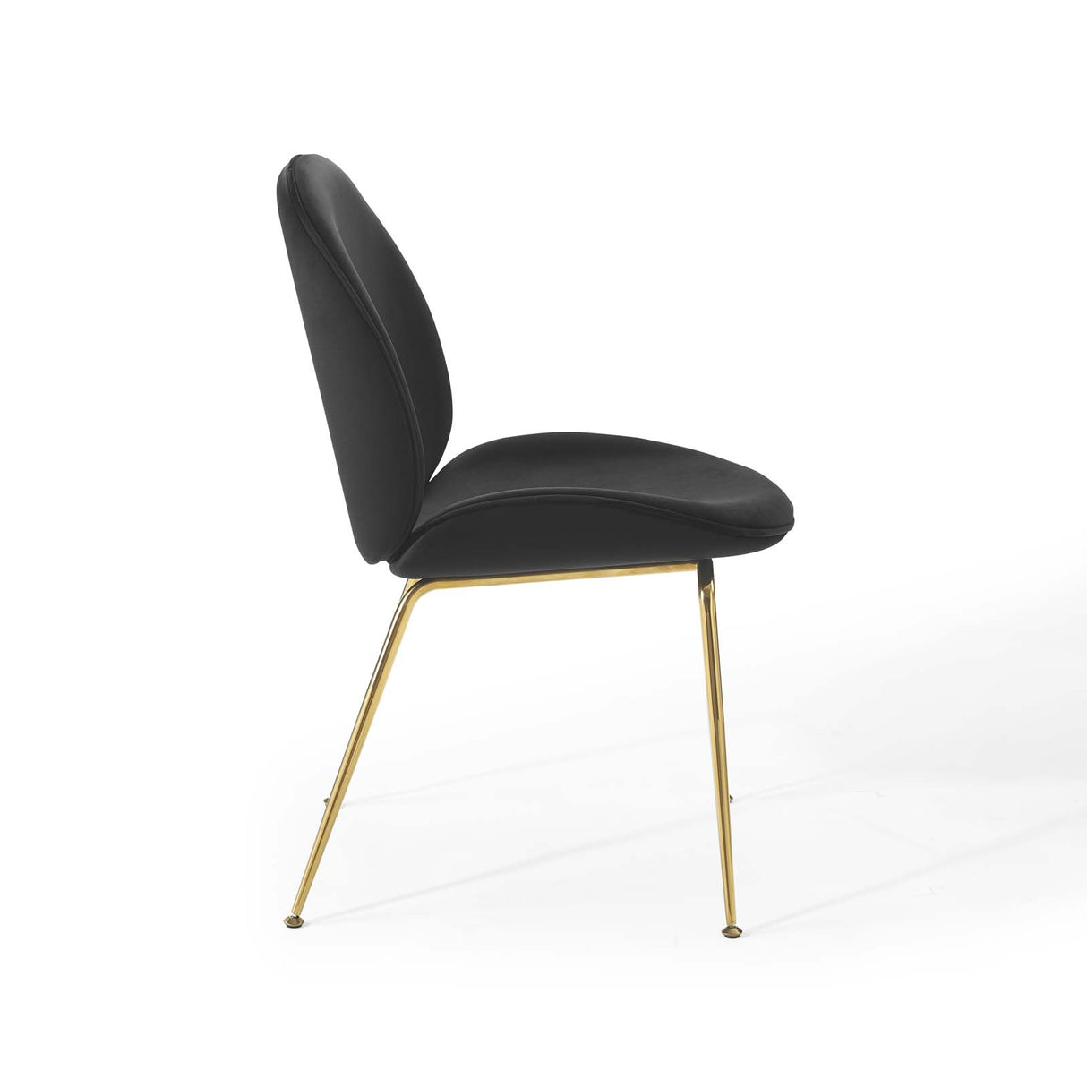Scoop Gold Stainless Steel Leg Performance Velvet Dining Chair