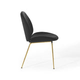 Scoop Gold Stainless Steel Leg Performance Velvet Dining Chair