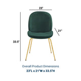 Performance Velvet Scoop Gold Stainless Steel Leg Dining Bar And Counter Stool - Counter Stools With Back - BUILDMYPLACE