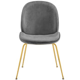 Performance Velvet Scoop Gold Stainless Steel Leg Dining Bar And Counter Stool - Counter Stools With Back - BUILDMYPLACE