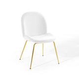 Scoop Gold Stainless Steel Leg Performance Velvet Dining Chair