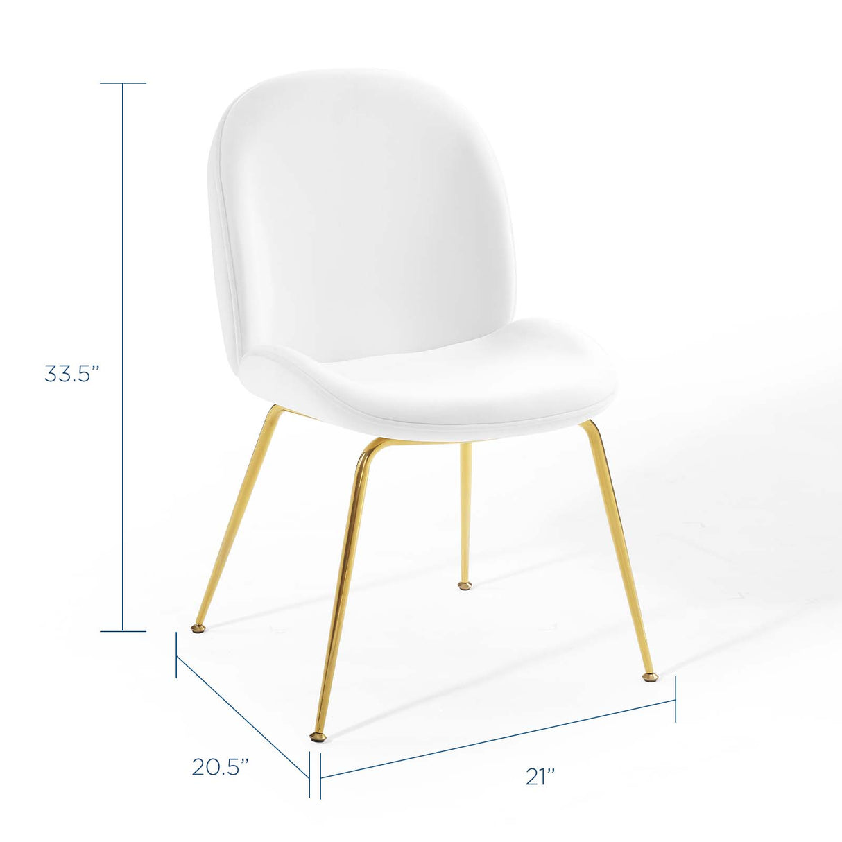Scoop Gold Stainless Steel Leg Performance Velvet Dining Chair
