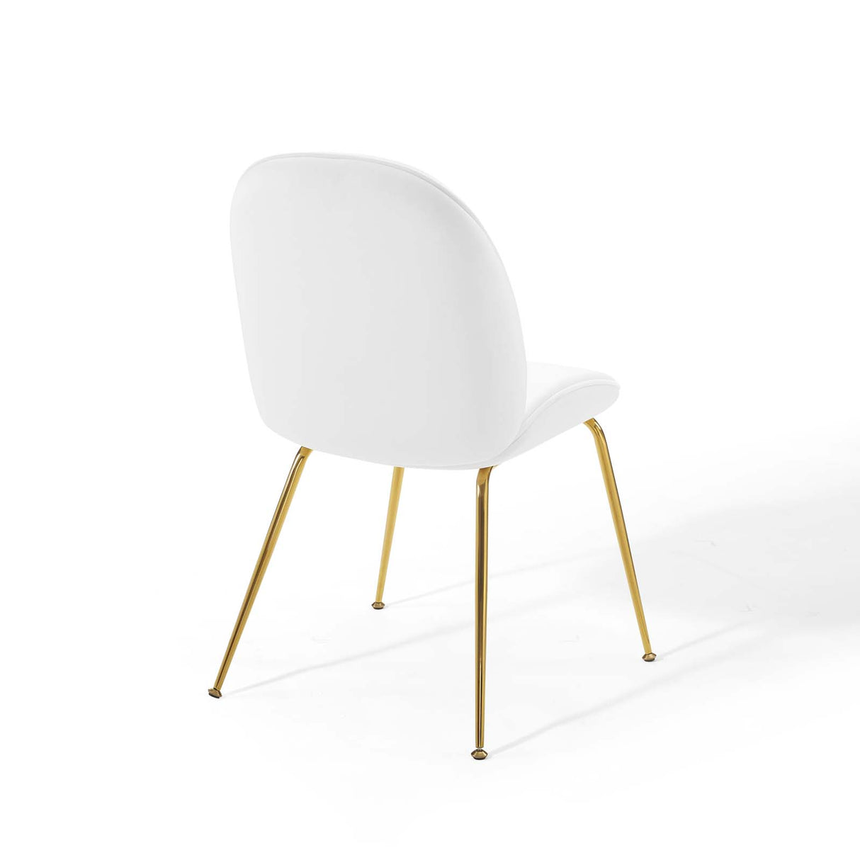 Scoop Gold Stainless Steel Leg Performance Velvet Dining Chair