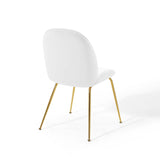 Scoop Gold Stainless Steel Leg Performance Velvet Dining Chair