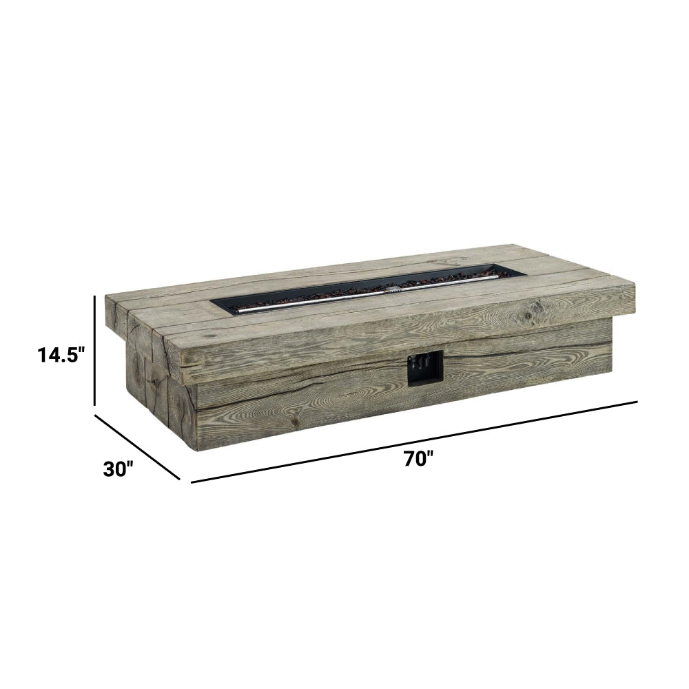 Manteo 70" Rectangular Outdoor Patio Fire Pit Table