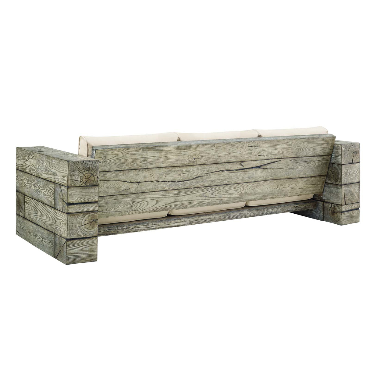 Manteo Rustic Coastal Outdoor Patio Sunbrella Sofa