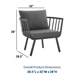 Riverside Outdoor Patio Aluminum Armchair - BUILDMYPLACE