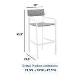 Raleigh Stackable Outdoor Patio Aluminum Bar Stool - BUILDMYPLACE
