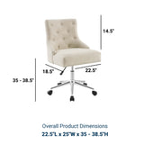 Regent Button Tufted Upholstered Fabric Office Desk Chair, Computer Chair(Multicolor) - BUILDMYPLACE