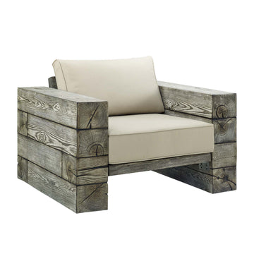 Manteo Rustic Coastal Outdoor Patio Lounge Armchair Set of 2