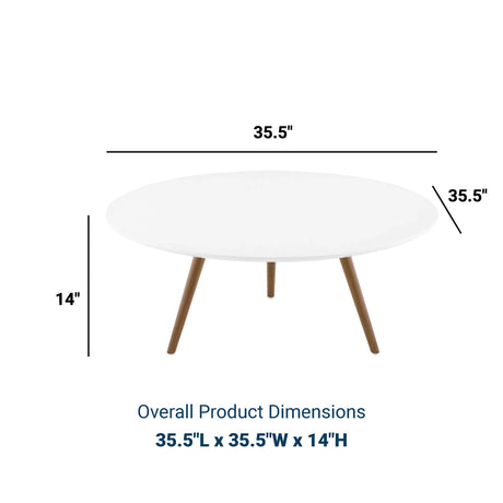 Lippa 36" Round Oval Top Coffee Table - Wood Tapered Base Dining Table - BUILDMYPLACE