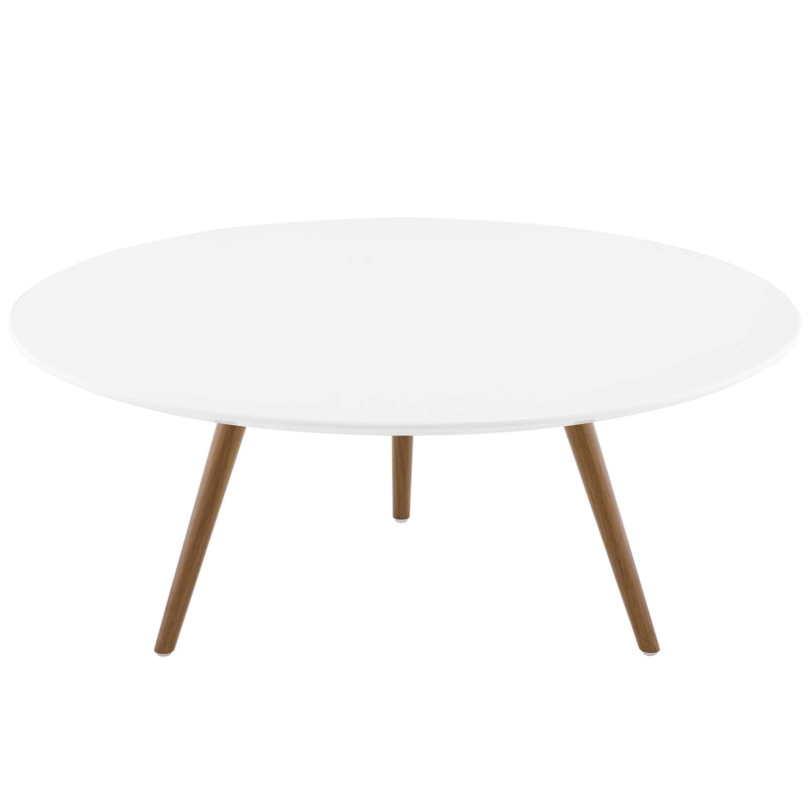 Lippa 36" Round Oval Top Coffee Table - Wood Tapered Base Dining Table