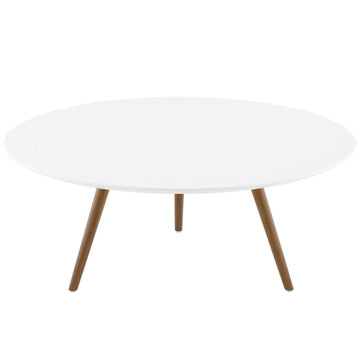 Lippa 36" Round Oval Top Coffee Table - Wood Tapered Base Dining Table