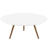 Lippa 36" Round Oval Top Coffee Table - Wood Tapered Base Dining Table - BUILDMYPLACE
