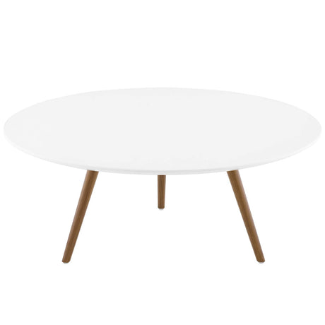 Lippa 36" Round Oval Top Coffee Table - Wood Tapered Base Dining Table - BUILDMYPLACE