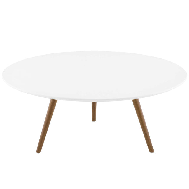 Lippa 36" Round Oval Top Coffee Table - Wood Tapered Base Dining Table - BUILDMYPLACE