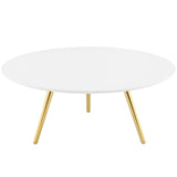 Lippa 36" Round Oval Top Coffee Table - Wood Tapered Base Dining Table - BUILDMYPLACE