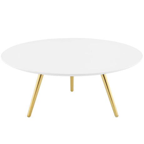 Lippa 36" Round Oval Top Coffee Table - Wood Tapered Base Dining Table - BUILDMYPLACE
